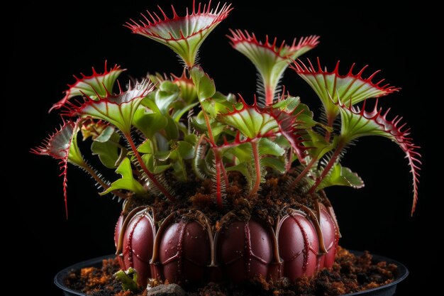 Foto florescendo juntos uma coleção caprichosa de plantas em uma panela em fundo transparente branco ou png