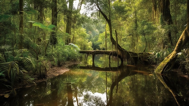 Floresta Amazônica Brasileira Uma Floresta Rica Cheia de Vida Selvagem e Plantas