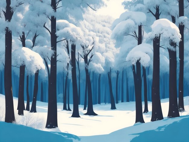floresta coberta de neve