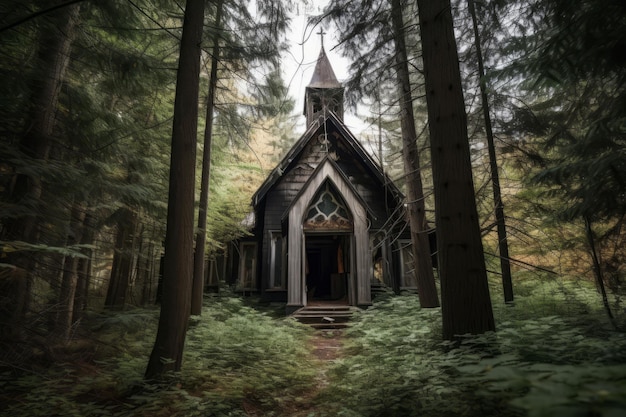 Floresta da igreja abandonada Paisagem antiga Gerar Ai