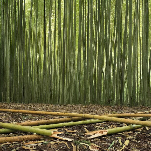 floresta de bambu 3d ilustração de renderização