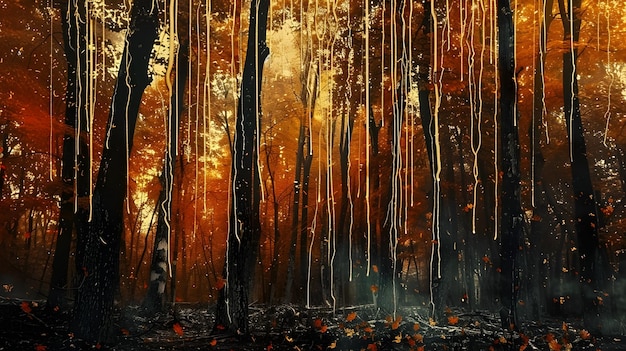 Floresta de cera gotejante Uma metáfora visual para perda e transformação em calor extremo