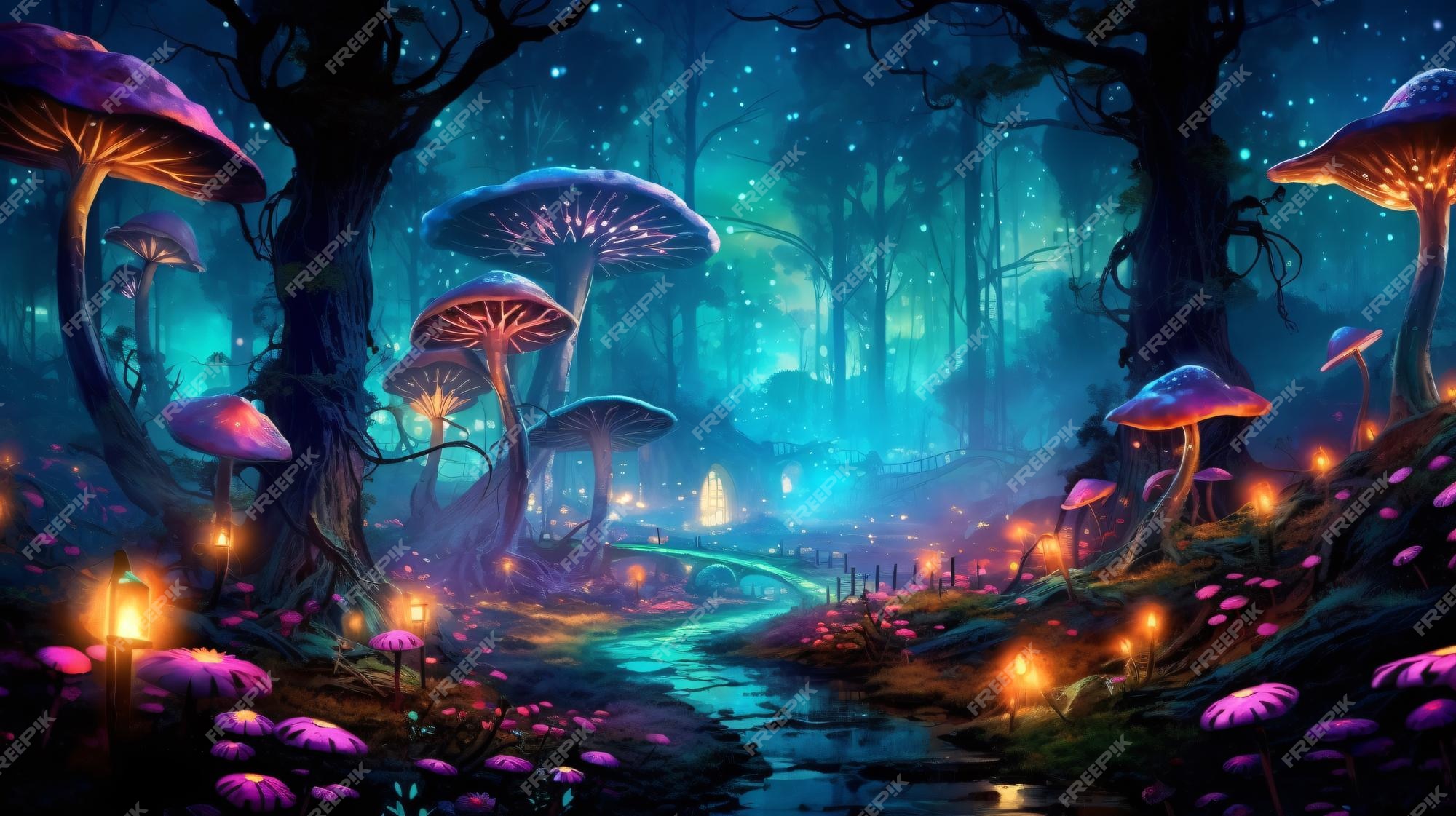 Floresta diurna com ilustração de feixes de luz para cenário de