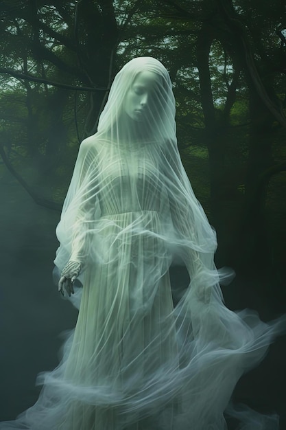 floresta de fantasia de terror fantasma no estilo de retrato etéreo