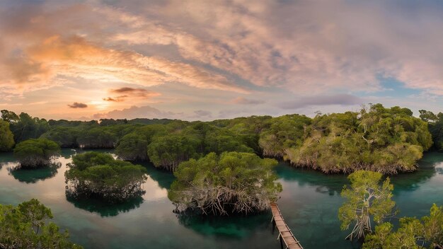 Foto floresta de mangue lembongan da indonésia