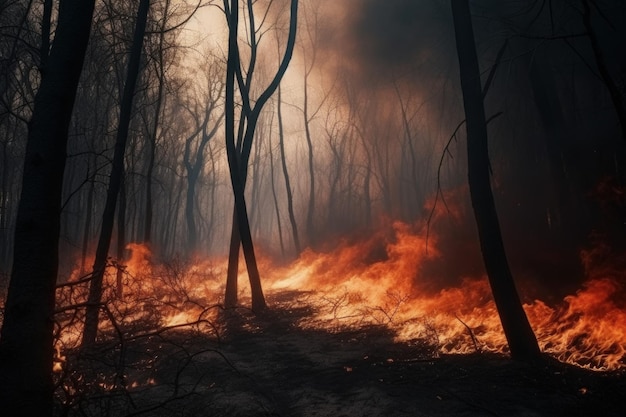 Floresta em chamas selvagem Gerar Ai