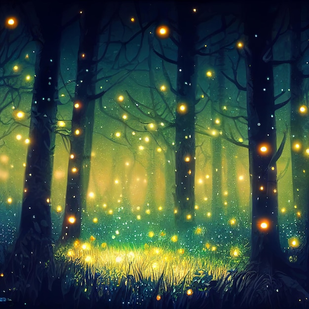 Em promoção! Anime A Luz Dos Vaga-lumes Floresta Da Noite Do Diodo