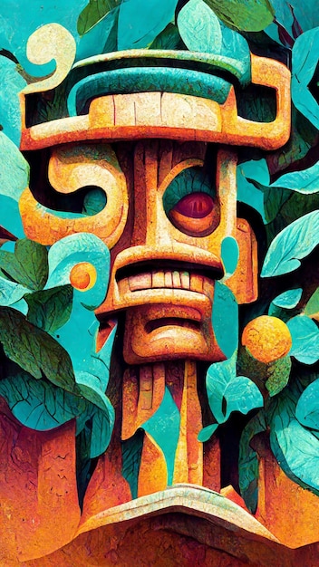 Floresta Maya antiga cultura asteca e civilização Inca ilustração 3D