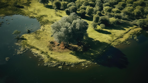 Floresta pacífica bela paisagem de árvores