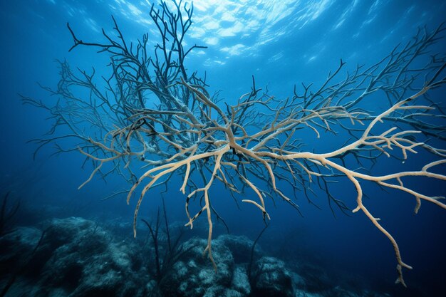 Foto floresta subaquática de corais gorgonianos