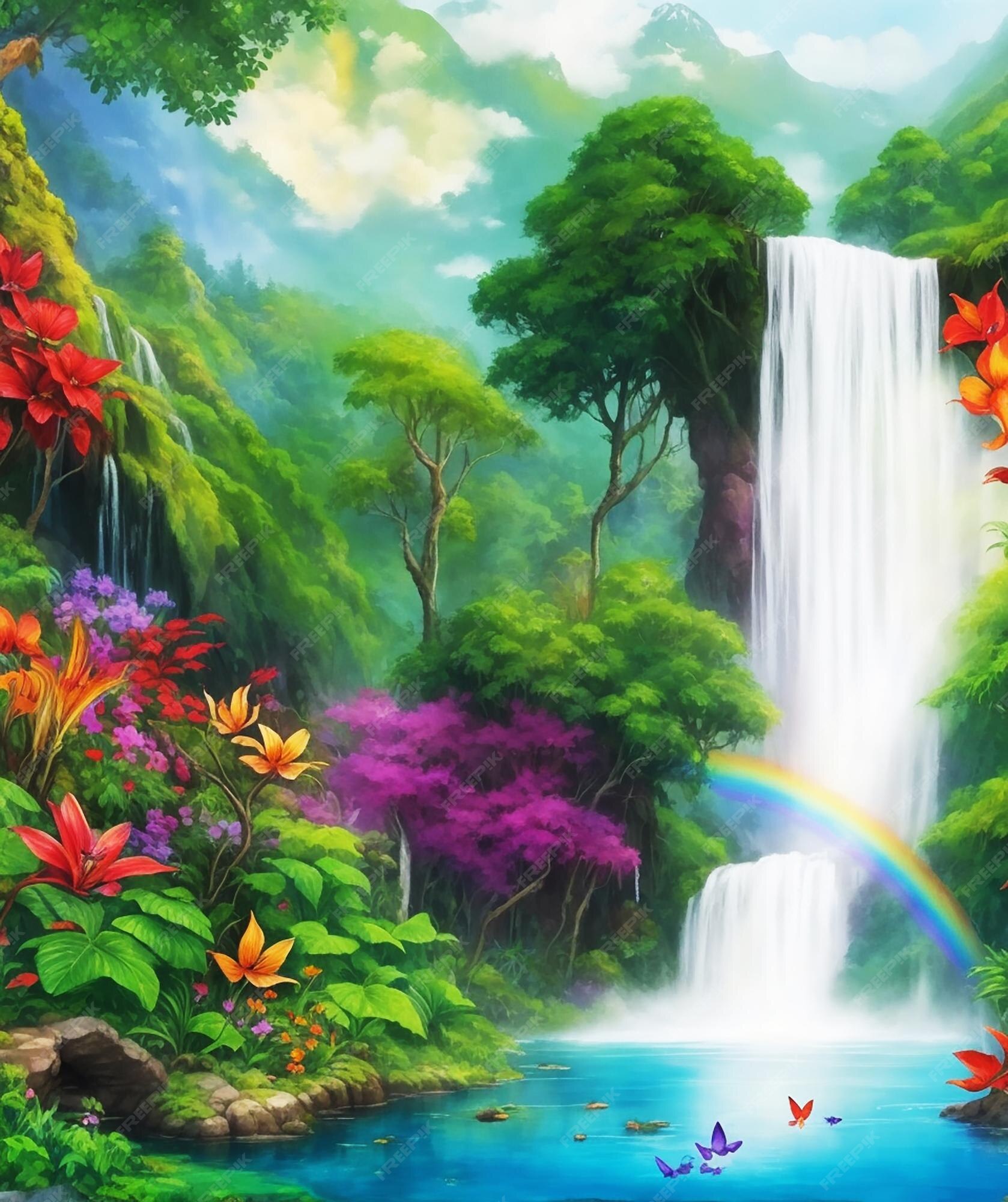 Aquarela fofa e intrincadamente bonita, flores de raposa fofas, salpicam as  cores do arco-íris · Creative Fabrica