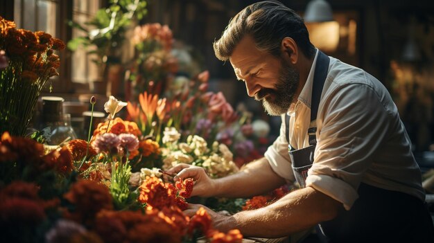 Florist, der im Shopgenerative AI arbeitet