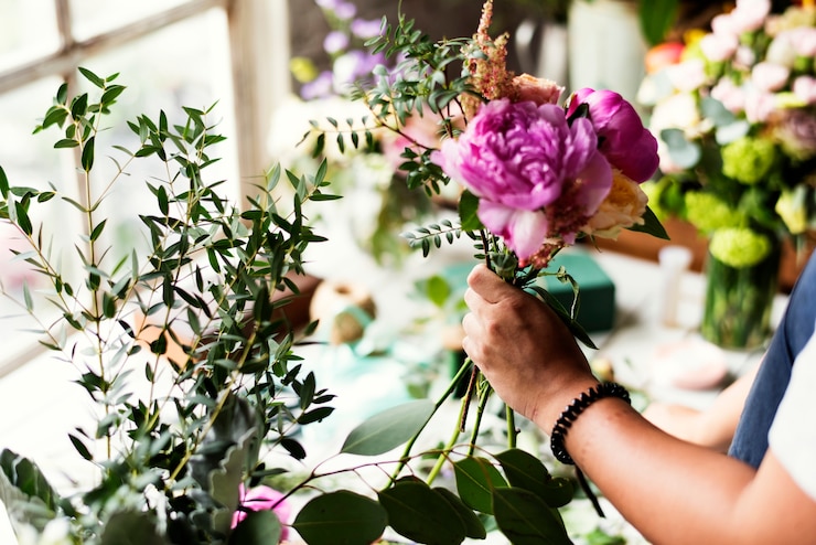 Foto florist job blumenarrangement