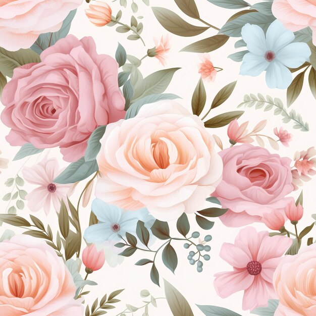 florista em cores pastel azulejos patter