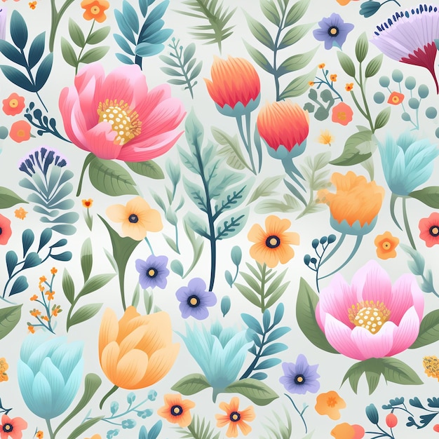 florista em cores pastel azulejos patter