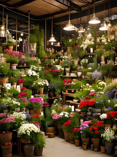 floristería con un interior acogedor Generado por IA generativa