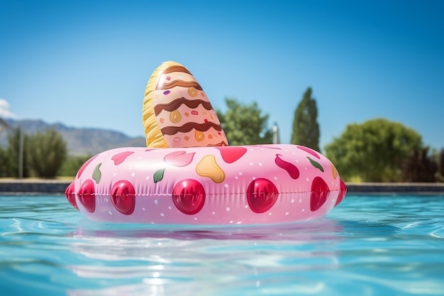 Flotador inflable para piscina de helados Generative Ai