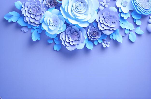 Foto flower fondo de borde azul sombra 3d adorno marco de boda papel tapiz imagen fondo de borde s