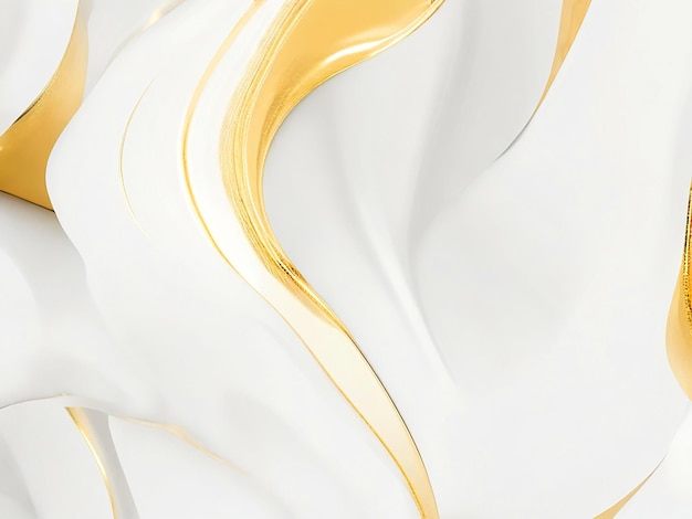 Flowing Abstract White Marble Com mínimos detalhes de folha de ouro Fundo