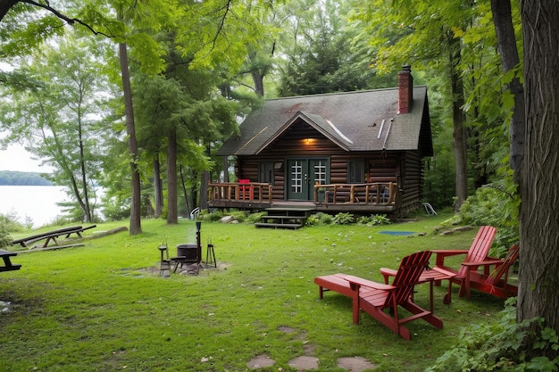 Flucht in der Hütte am See