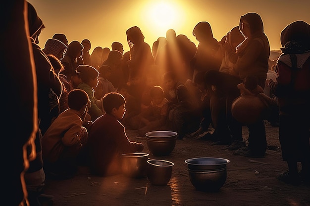 Flüchtling Aufgrund von Krieg, Klimawandel und weltpolitischen Themen gewinnt das Flüchtlingsproblem an Dynamik Hungrige Kinder wandern nach Europa aus humanitäre demografische Katastrophe Krise