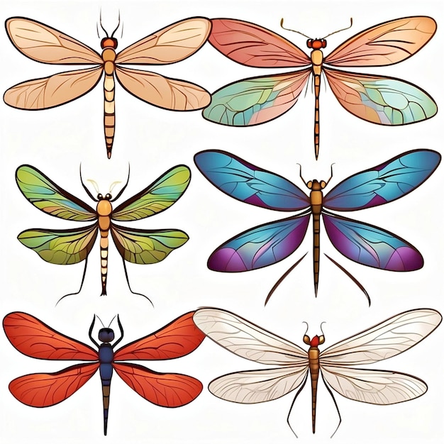 Flügelvektoren von Libelleninsekten