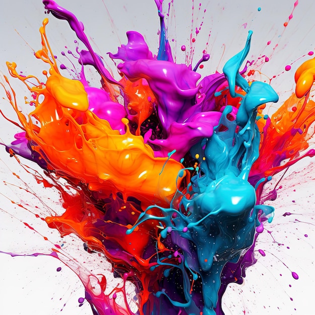 Flüssige Tinte leuchtend farbiger Hintergrund Abstrakte farbige Flüssigkeitswelle für Design Generative KI
