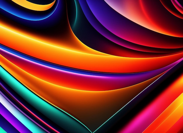Flüssiger abstrakter Hintergrund mit glattem Farbverlauf und lebendigen Farben Ai-generiertes Kunstwerk