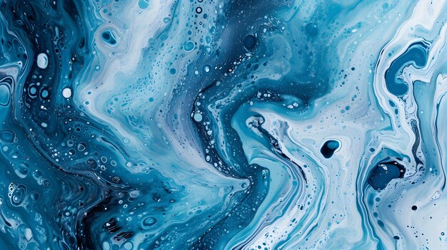 Flüssiger Marmorhintergrund Blautöne flüssige Kunst dekorative Mustervorlage