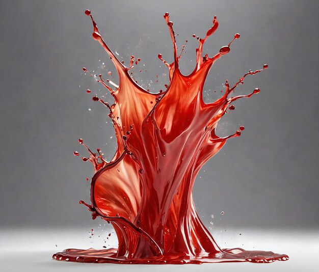 flüssiges Spritzerprodukt, das einen Spritzer roter Flüssigkeit anzeigt