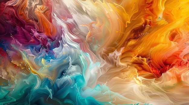 Flüssigkeitsdynamik der Farbe in einem Gemälde