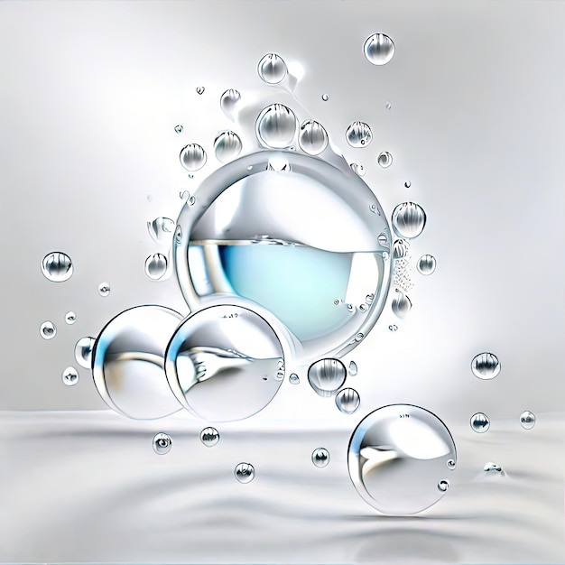 Flüssigkeitsillusionen faszinierender Tanz flüssiger Wasserblasen