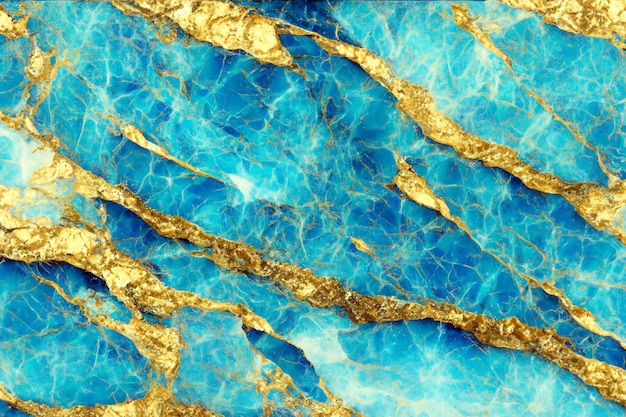 Flüssigkeitskunst Marmor-Effekt Natur blaue Marmor-Kunstwerk Textur mit goldenen Glitter-Linien Textur