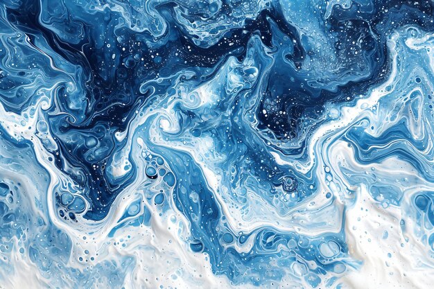 Flüssigkunst Textur Hintergrund mit abstraktem Mischfarbe-Effekt Flüssigakrylkunst Ozeanwellen