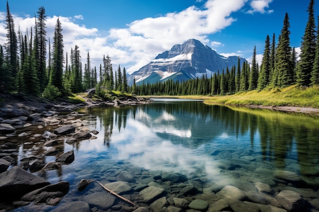 Flüsterndes Wasser, ruhige Seen inmitten der hoch aufragenden kanadischen Rocky Mountains