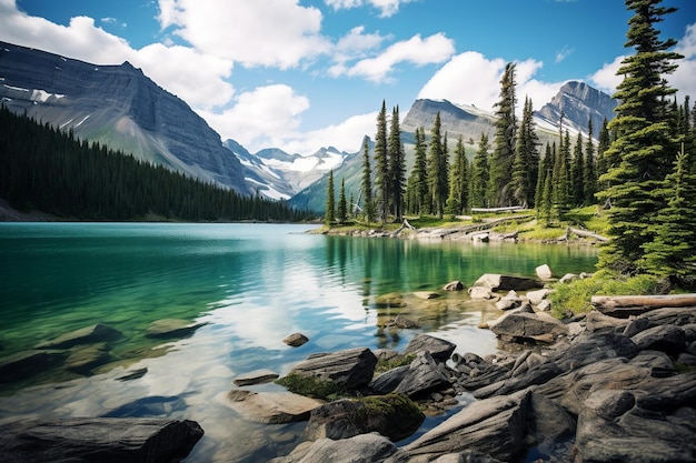 Flüsterndes Wasser, ruhige Seen inmitten der hoch aufragenden kanadischen Rocky Mountains