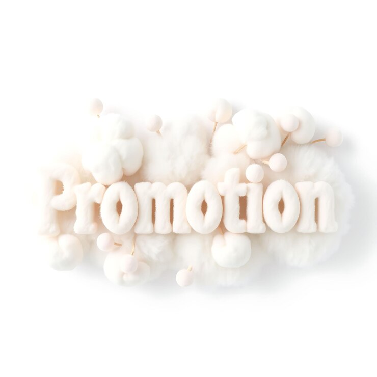 Foto fluffy 3d promoción de texto infla las letras hechas de nube suave como material plumas pompoms y