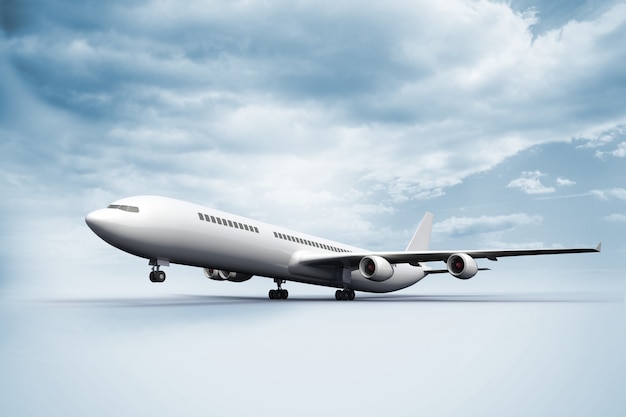 Flugzeug 3D, das weißen Boden entfernt
