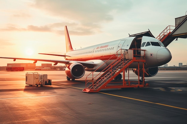 Flugzeug auf einer Landebahn bereit zum Abflug