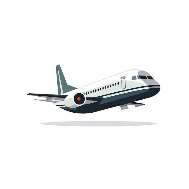 Flugzeug auf weißem Hintergrund Vektorillustration im Cartoon-Stil