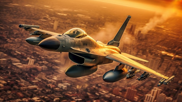 Flugzeug F16 Fighting Falcon Generative KI