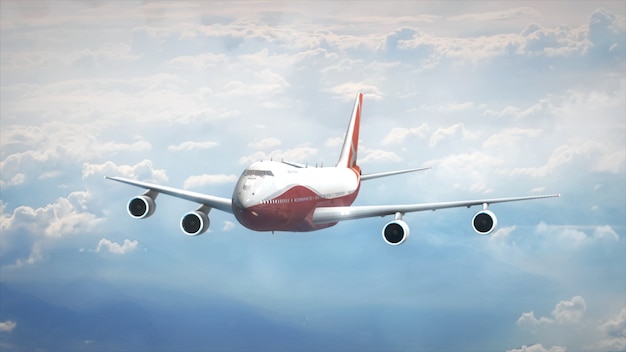 Flugzeug im Himmel 3D-Illustration