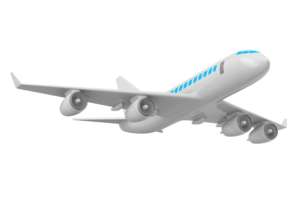 Foto flugzeug lokalisiert auf weißer 3d-illustration