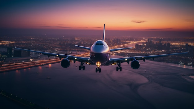 Foto flugzeug sonnenuntergang reise wolke fliegen transport geschäft himmel flug jet passagierflugzeug