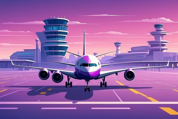Flugzeuge auf der Start- und Landebahn eines modernen Flughafens