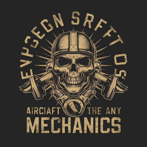 Flugzeugmechaniker-T-Shirt-Design