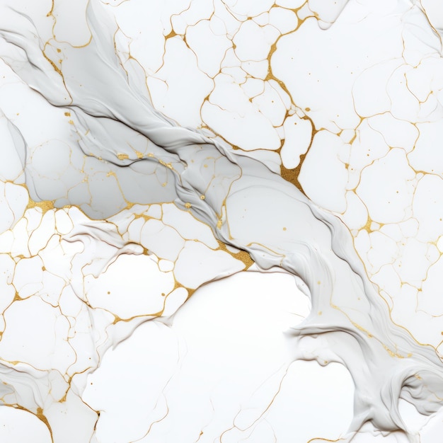 Fluid Networks Weiße und goldene Marmorstruktur mit realistischer Wiedergabe