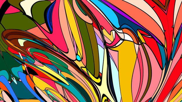 Fluido fractal psicodélico abstracto fondo colorido para el verano