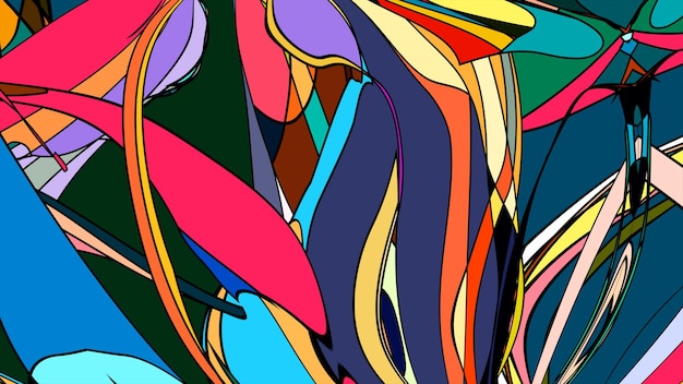 Fluido fractal psicodélico abstracto fondo colorido para el verano