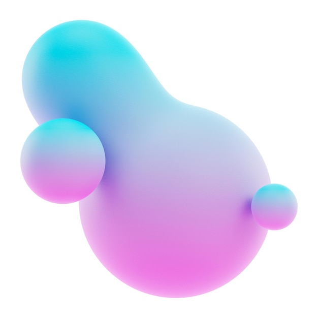 Fluido líquido png gradiente 3D rosa forma abstrata fundo transparente